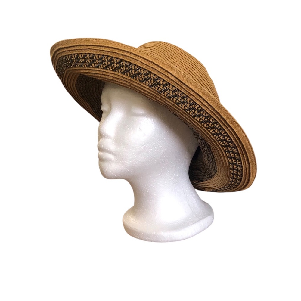 August Hat Company straw hat western coastal cow girl tan and black